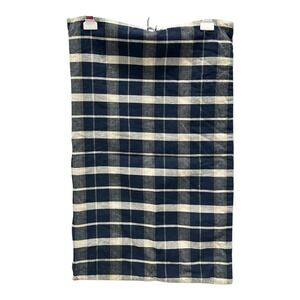 Pottery Barn Douglas Lumbar Plaid Navy Blue Pillow Cover 16x26